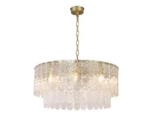 NEWPORT 8370 8370/60 C brass , Люстра, Brass Clear grooved glass with round end D60*H28/200 cm Е14 9*40W