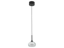 NEWPORT 7240 7241/S mat.black clear , Подвесной светильник, Matte black Clear crystal D10*H15/250 cm LED 1*5W 3100K