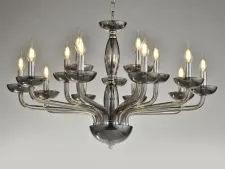 NEWPORT 12600 12615/C smoke , Люстра, Nickel Smoke glass D84*H53 cm Е14 15*40W