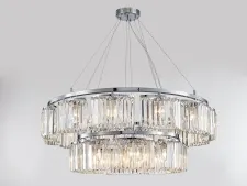 NEWPORT 4350 4358+12/S chrome , Люстра, Chrome Clear glass D103*H42 cm E14 20*40W