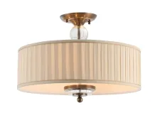 NEWPORT 3100 3105/PL black brass , Потолочный светильник, Black brass Clear glass Shade beige D50*H38 cm E27 5*25W