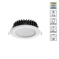 358952 NT Светильник 15Вт 3000/4000/6000К 220В IP20 SPOT
