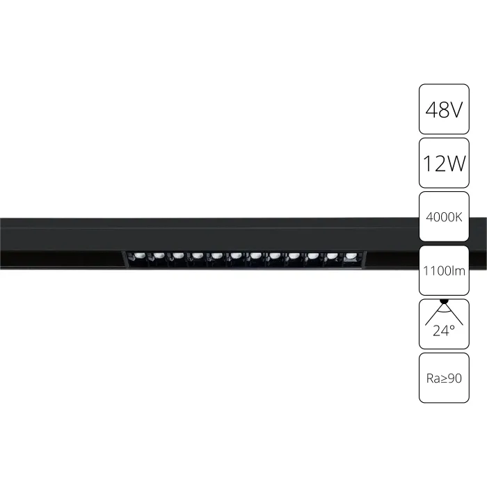 Магнитный трековый светильник Arte Lamp LINEA A4664PL-1BK | Дом Декора