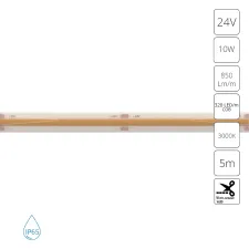 Светодиодная лента 24V 10W/m 3000К 5м IP65 Arte Lamp AQUA LANE A2432008-04-3K
